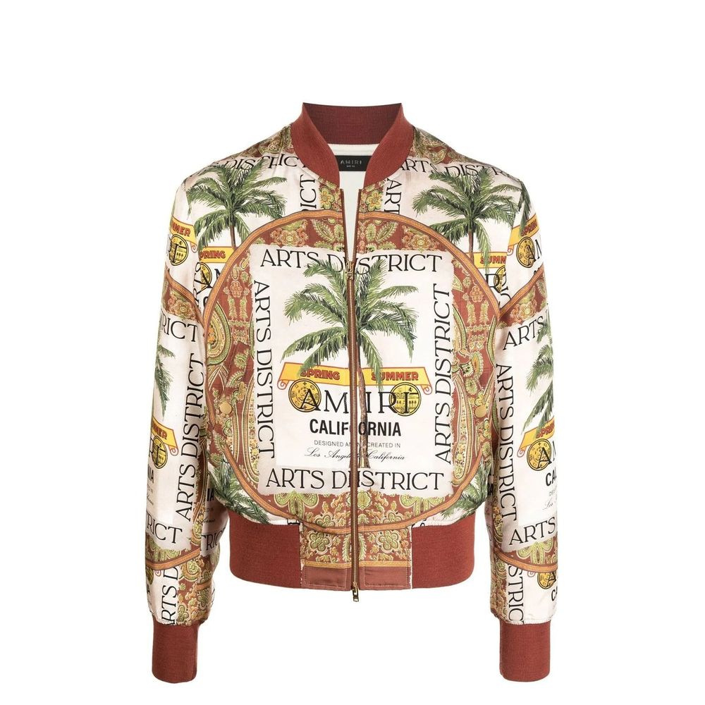 Beige Silk Bomber
