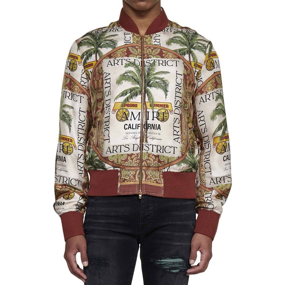 Beige Silk Bomber