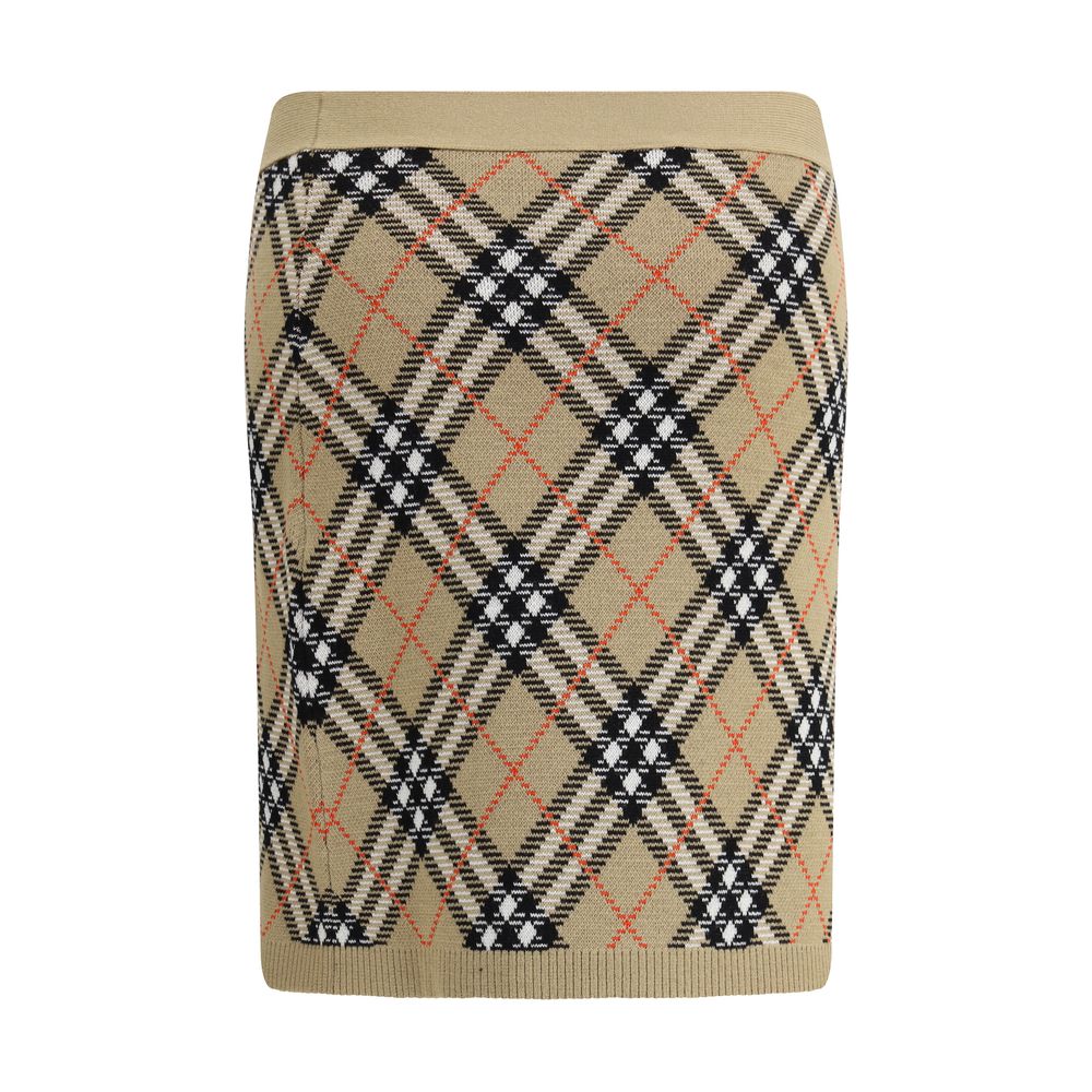 Beige Wool Mini Skirt