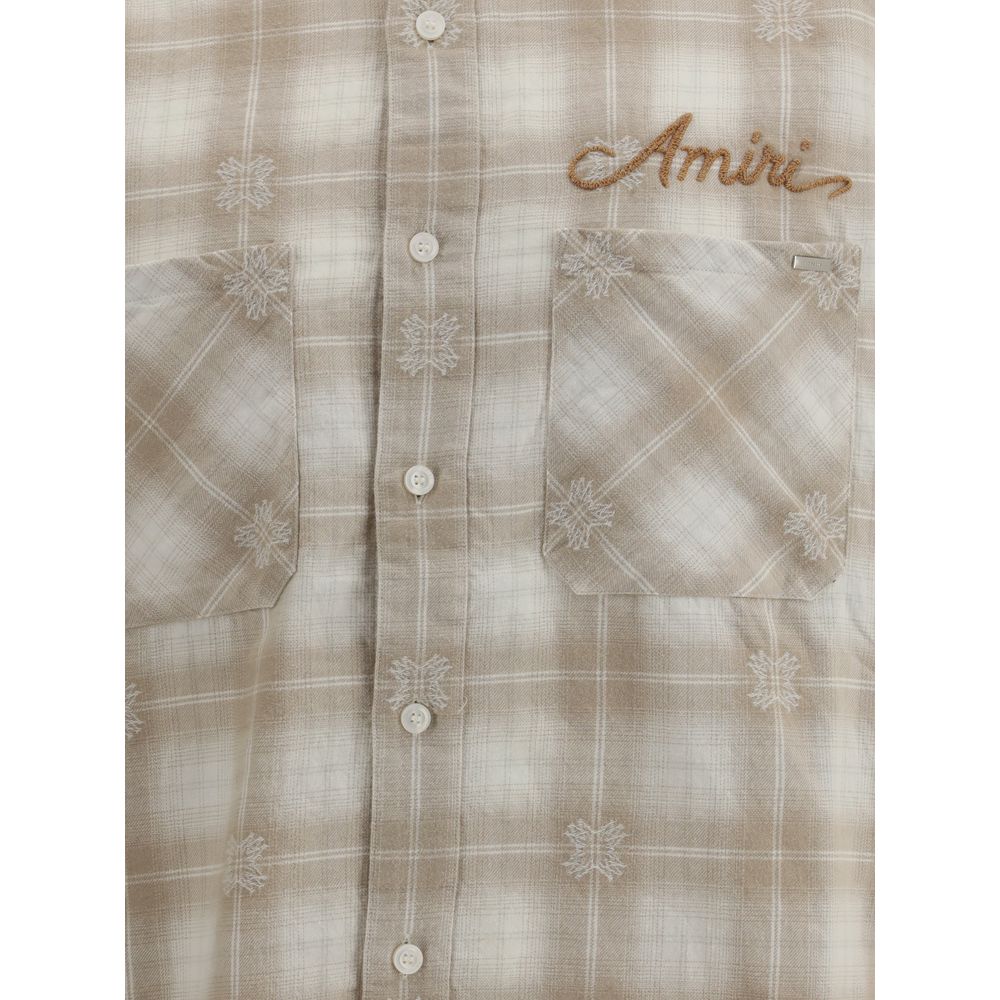 Beige Cotton Pattern Shirt