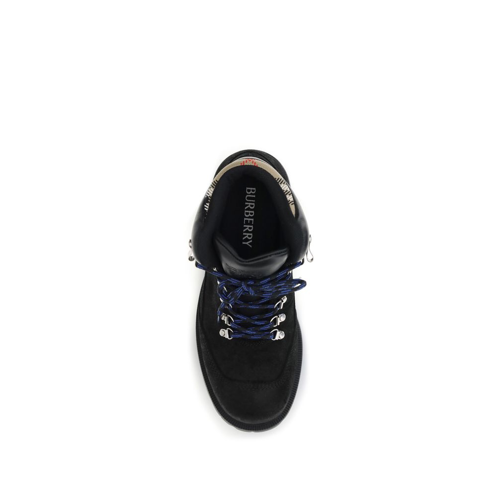 Black Calf Leather Bos Taurus Lace-Up Boots